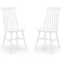 Julian Bowen Set Of 2 Alassio Spindle Back Dining Chairs - White