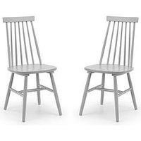 Julian Bowen Set Of 2 Alassio Spindle Back Dining Chairs - Grey