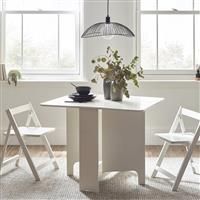 Julian Bowen Gatan Small Gateleg Table With 2 Chairs-White, Wood, 70 x 80 x100