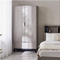 Julian Bowen Bali 2 Door 1 Drawer Wardrobe- Grey Oak