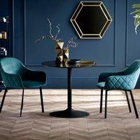 Nero 2 Seater Dining Table Table with 2 Lima Dining Chairs