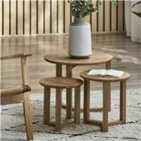 Julian Bowen Nidri Nest Of Tables, Oak, 50 x 50
