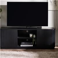 Julian Bowen Louis Black Fluted Tv Unit, Ash Wood, 140 x 40cm