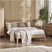 Julian Bowen Padstow Rattan 150cm King Bed - Oak, Brown