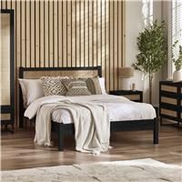 Julian Bowen Padstow Rattan 135cm Double Bed - Black, Black