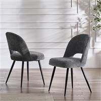 Julian Bowen Ella Pair of Fabric Dining Chair - Grey