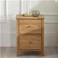 Julian Bowen Coxmoor 2 Drawer Bedside - Contains Solid Oak