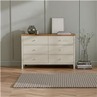 Julian Bowen Coxmoor 6 Drawer Chest - Ivory And Oak, Brown