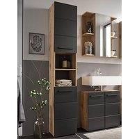 Julian Bowen Tall Cabinet, Melamine, Black, One Size