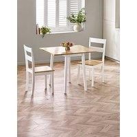 Julian Bowen Linwood White and Oak 75cm Drop Leaf Square Extending Dining Table