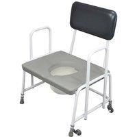 Bariatric Commode Chair with Fixed Arms - 7.5 Litre Pail - 254kg Weight Limit
