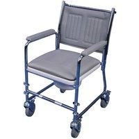 Loops Mobile Wheeled Commode - 190kg Weight Limit - 7.5 Litre Pail - Braked Castors