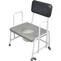 Height Adjustable Bariatric Commode Chair - 7.5 Litre Pail - 254kg Weight Limit