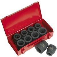 10 Piece PREMIUM Impact Socket Set - 1" Sq Drive - High Torque - Chromoly Steel