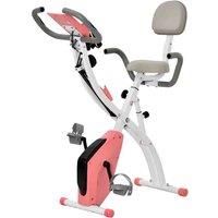 HOMCOM 2-in-1 Foldable Exercise Bike Recumbent Stationary Bike 8-Level Adjustable Magnetic Resistance with Pulse Sensor LCD Display