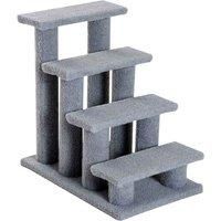 PawHut Dog Steps for Bed 4 Step Pet Stairs for Sofa Dog Cat Climb Ladder 63x43x60 cm Grey