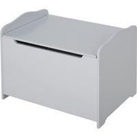 HOMCOM Wooden Kids Children Toy Storage Organizer Chest Safety Hinge Play Room Furniture Grey 60 x 40 x 48 cm