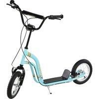 HOMCOM Teen Kids Stunt Scooter Children Kick Scooter Adjustable Handlebar 2 Brakes Ride On 16 Inch Rubber Tyres White