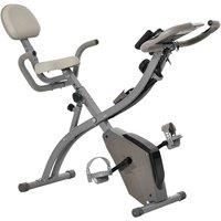 HOMCOM 2-in-1 Foldable Exercise Bike Recumbent Stationary Bike 8-Level Adjustable Magnetic Resistance with Pulse Sensor LCD Display