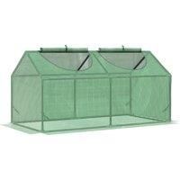 Outsunny Mini Greenhouse, Small Plant Grow House for Outdoor with Durable PE Cover, Observation Windows, 119 x 60 x 60 cm, Green