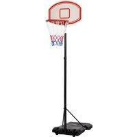 HOMCOM Basketball Stand 175215cm Adjustable Height Sturdy Hoop w/ Wheels Base