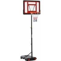HOMCOM Portable Basketball Hoop Stand 160-210cm Adjustable Height Sturdy Rim Hoop w/Large Wheels Stable Base & Net Free Standing