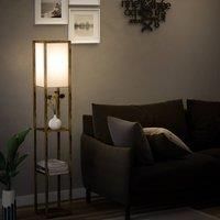Floor Lamp with 3 Tier Shelves, none