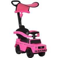 HOMCOM 3 in 1 Kids Children Ride on Push Car Toddler Sliding Car G350 Licensed Walker Foot to Floor Slider Stroller Push-Along with Horn Steering Wheel NO POWER Manual, Pink