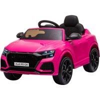 HOMCOM Compatible 6V Battery-powered Kids Electric Ride On Car Audi RS Q8 Toy with Parental Remote Control Music Lights USB MP3 Bluetooth Pink
