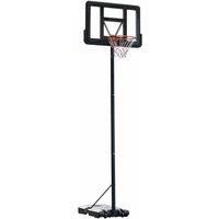 HOMCOM Portable Freestanding Basketball Hoop Stand Transparent Backboard 231-305cm Adjustable Basketball Hoop with Two Moving Wheels For Adult Outdoor & Indoor Use