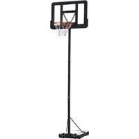HOMCOM Portable Freestanding Basketball Hoop Stand Transparent Backboard 231-305cm Adjustable Basketball Hoop with Two Moving Wheels For Adult