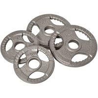 HOMCOM Set of 4 Cast Iron 2" Olympic Weight Plates Barbell Weight 2 x 5kg, 2 x 2.5kg