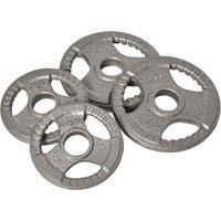 HOMCOM 4 PCS Olympic Weight Plates Grip Plate Sets for Strength and Crossfit and Weightlifting Training, Barbell Weight Set for Home