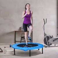 HOMCOM F96 Cm Foldable Mini Fitness Trampoline Exercise Rebounder Jumper Blue