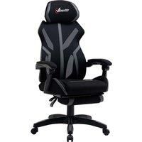 Vinsetto Mesh Task Swivel Chair Office Desk Recliner With Lumbar Support - Grey