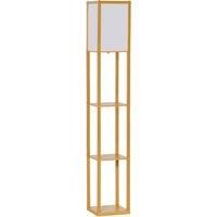 4-Tier Floor Lamp Standing Lamp with Storage Shelf for Home Office Dorm Natural