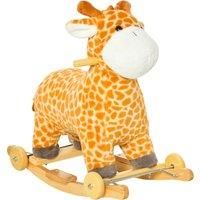 HOMCOM 2IN1 Kids Plush RideOn Rocking Gliding Horse Giraffeshaped Plush Toy Rocker with Realistic Sounds for Child 3672 Months Yellow