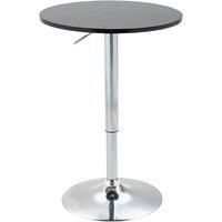 Round Height Adjustable Bar Table Counter Pub Desk with Metal Base Black