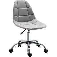 Vinsetto Ergonomic Office Chair with Adjustable Height and Wheels Velvet Executive Chair Armless for Home Study Bedroom Grey