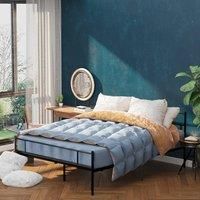 Double Metal Bed Frame w/ Headboard and Footboard, Underbed Storage Space