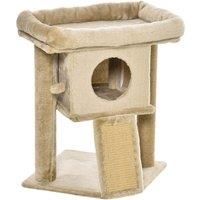 PawHut Cat tree Tower Climbing Activity Center Kitten Furniture with Jute Scratching Pad Ball Toy Condo Perch Bed Post 40 x 40 x 57cm Coffee