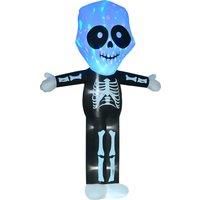 HOMCOM Next Day Delivery 3m Halloween Inflatable Skeleton Ghost Decoration, LED Lighted for Home Indoor Outdoor