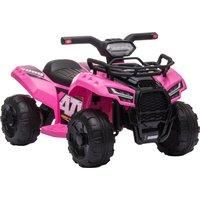 HOMCOM Kids Ride-on Four Wheeler ATV Car with Real Working Headlights, 6V Battery Powered Motorcycle for 18-36 Months, Pink