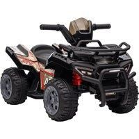 HOMCOM Kids Ride-on Four Wheeler ATV Car with Real Working Headlights, 6V Battery Powered Motorcycle for 18-36 Months, Black
