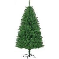 HOMCOM 5 Feet Prelit Artificial Christmas Tree Warm White LED Light Holiday Home Xmas Decoration, Green