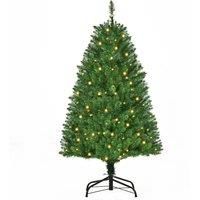 4/5/6FT Prelit Artificial Christmas Tree w/ Warm White Light Home Xmas Decor
