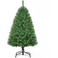 HOMCOM 4 Feet Prelit Artificial Christmas Tree Warm White LED Light Holiday Home Xmas Decoration, Green