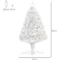 HOMCOM 2.5FT Prelit Artificial Tabletop Christmas Tree w/ Fibre Optics for Desk