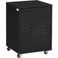 Rolling Storage Cabinet File Cabinet With Adjustable Shelf, Metal Door