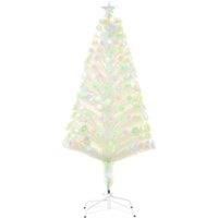 Bon Noel 5ft White Pre-Lit Artificial Christmas Tree with Multi-Colored 230 LED Lights